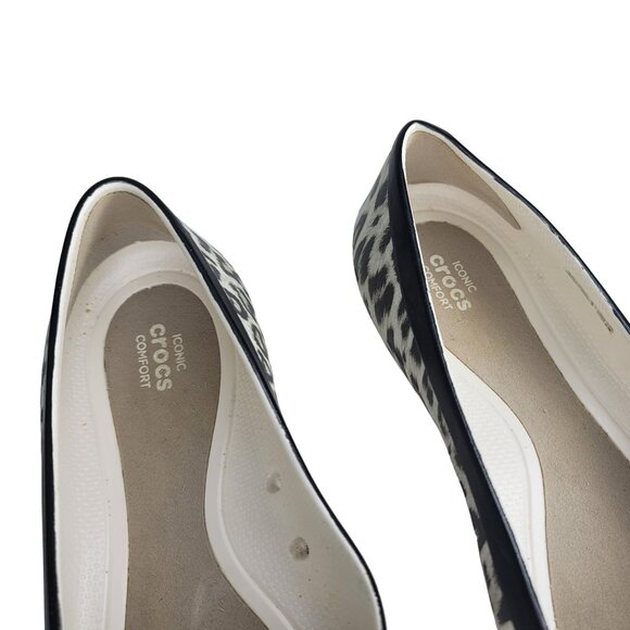 Crocs Women's Leopard Print Ballet Flats Size 8 - Picture 8 of 10